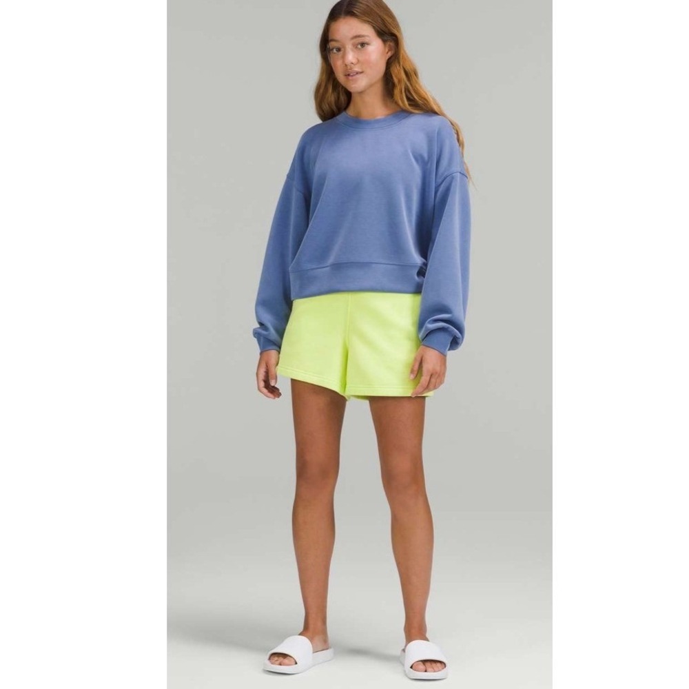 Lululemon Perfectly Oversized Cropped Crew *Softstreme Water Drop Sz 2 Stretch